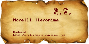 Morelli Hieronima névjegykártya